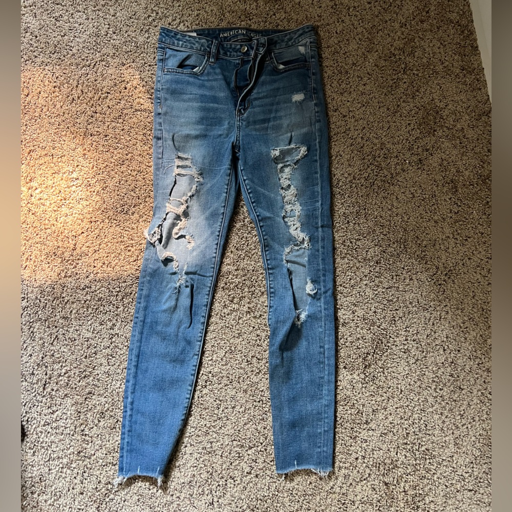 american eagle super high rise jeans!